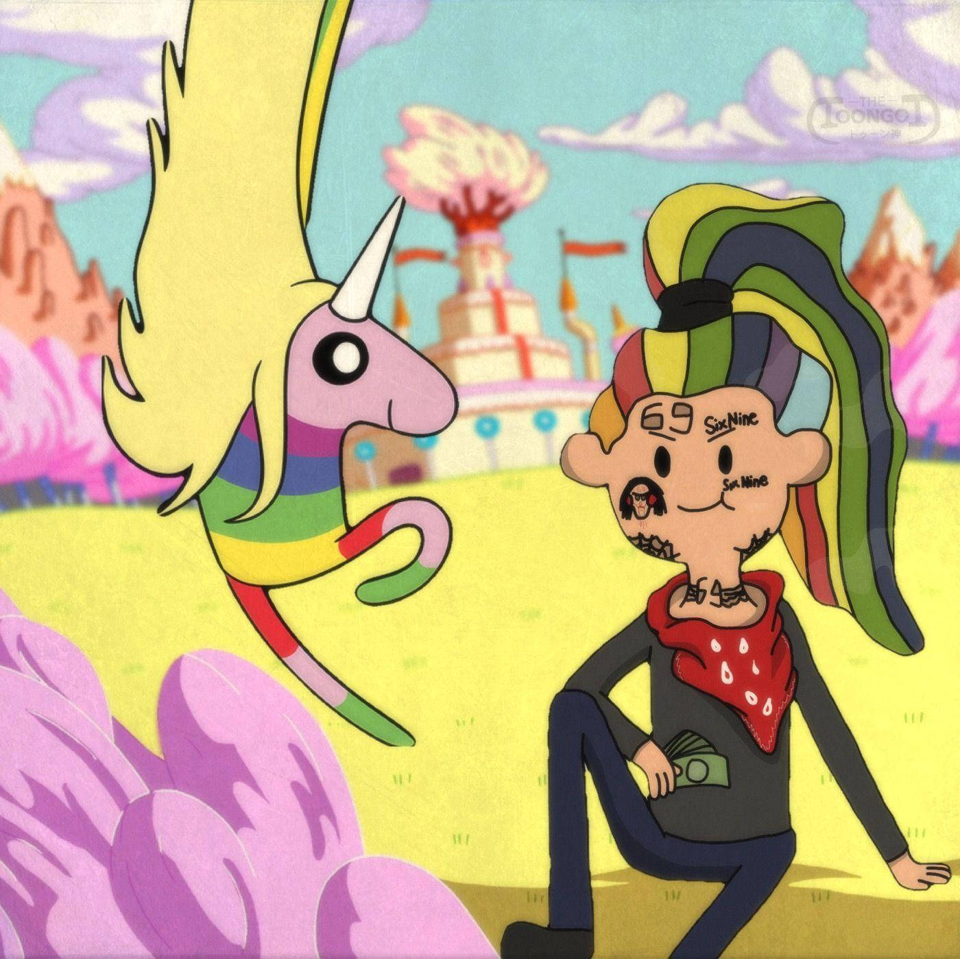 6ix9ine As A Cartoon Character Background