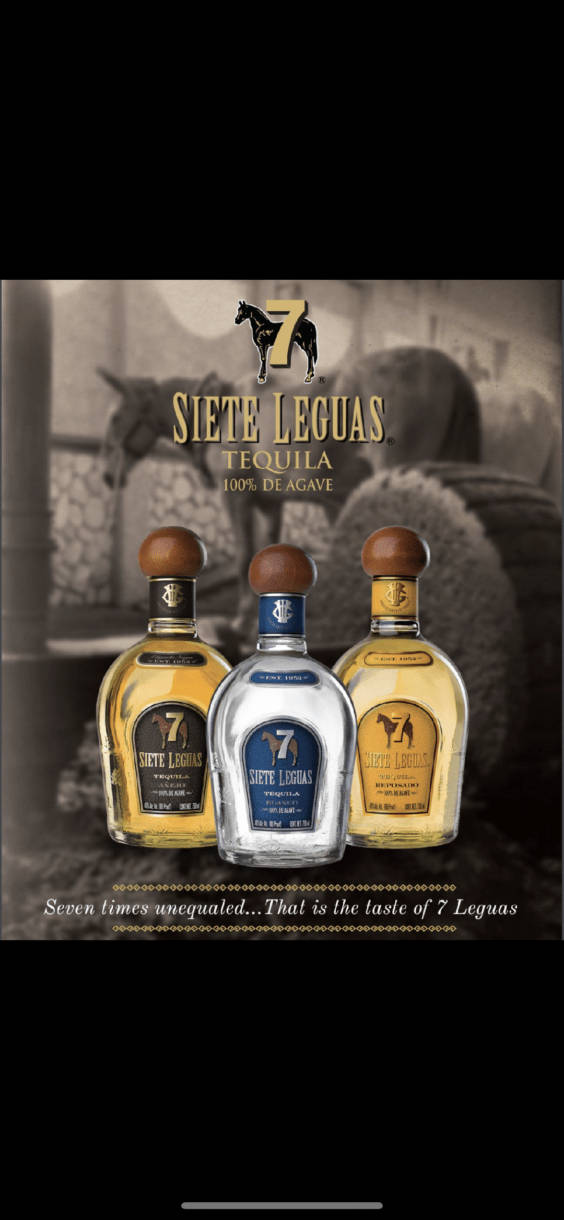 7 Las Siete Leguas 100% Pure Tequila Background