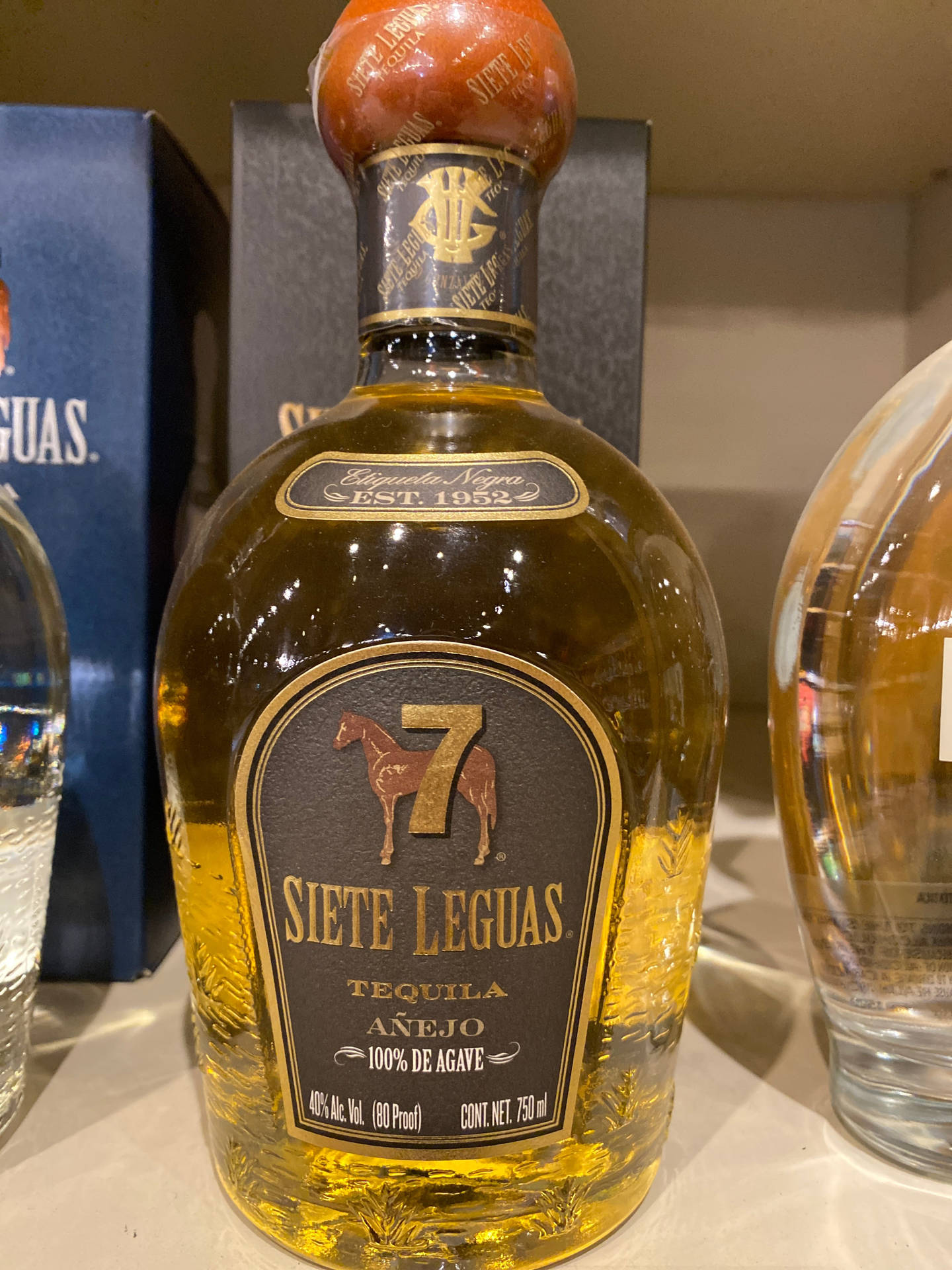 7 Siete Leguas Tequila Finest Bottle Background