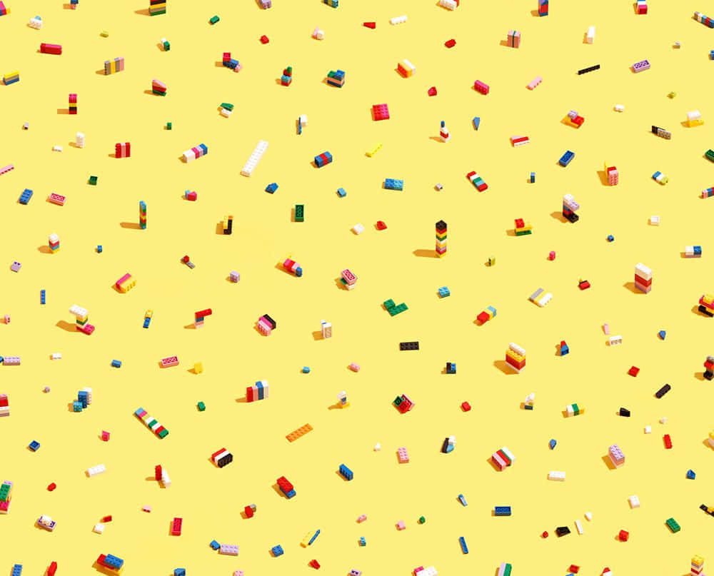 70s Aesthetic Desktop Lego Seamless Pattern Background