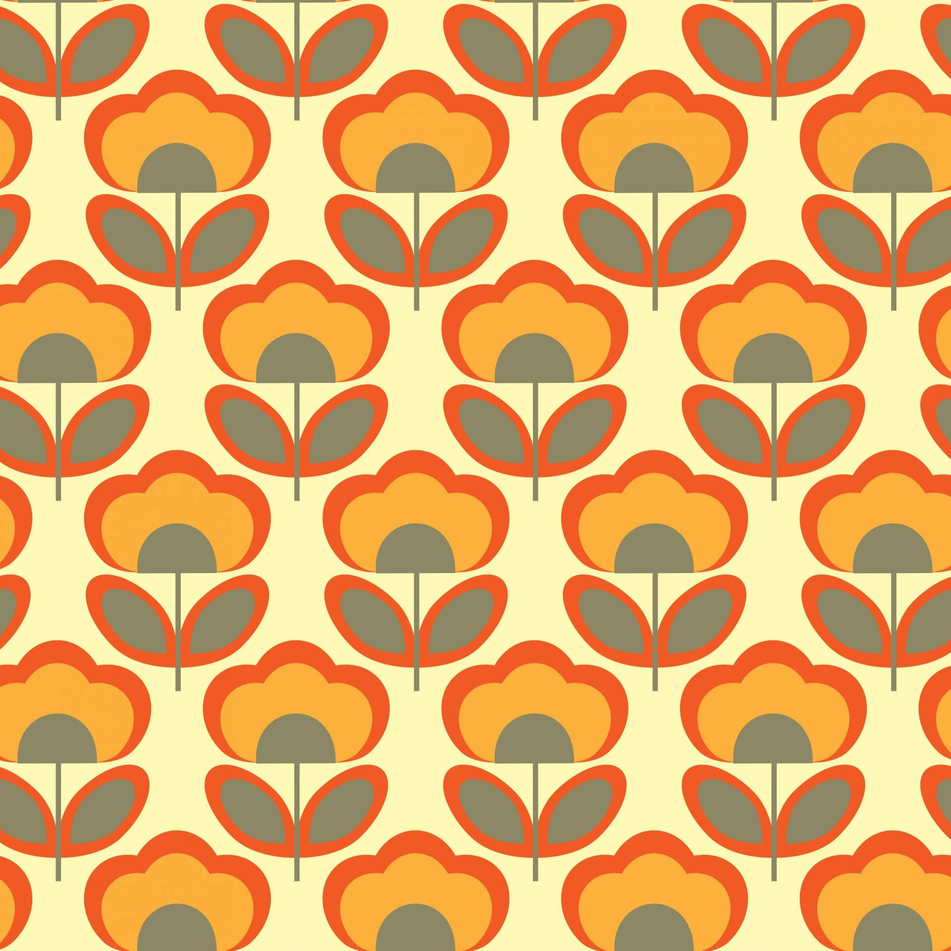 70s Floral Pattern Background