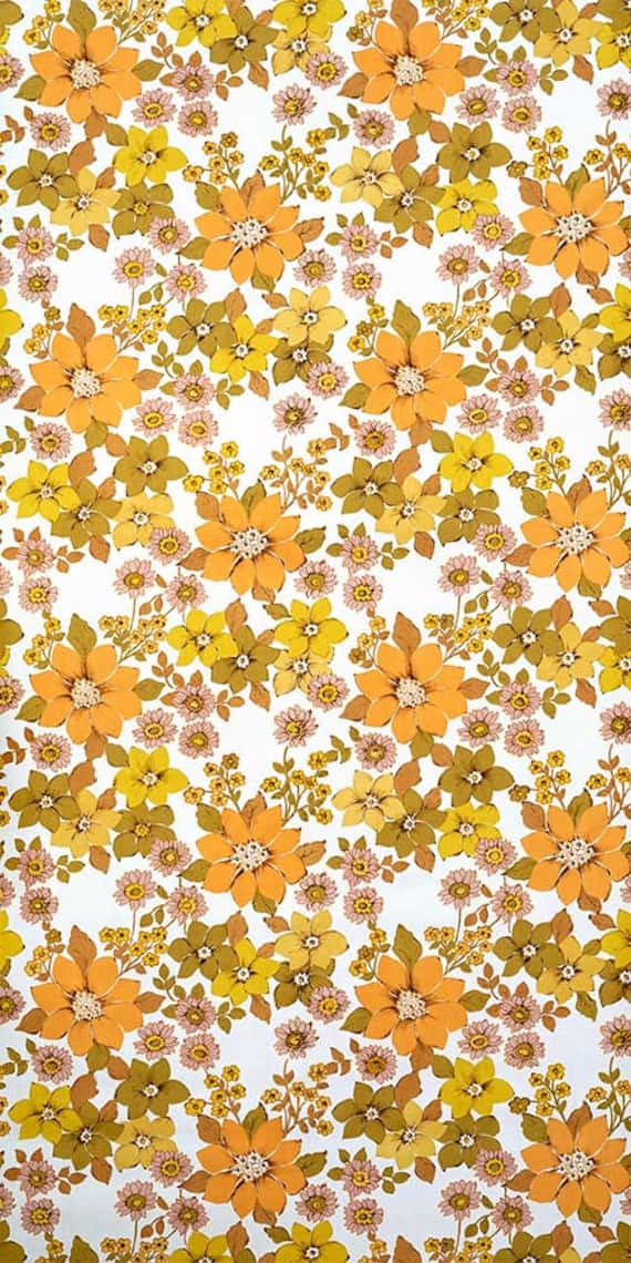 70s Floral Vintage Style Background