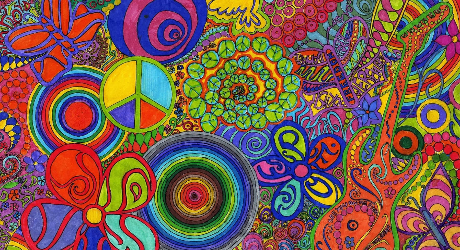 70s Hippie Life, Celebrating The Carefree Attitude Of Peace And Freedom