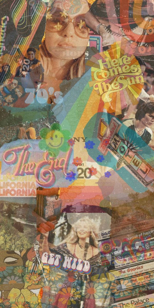 70s Overlay Collage Background