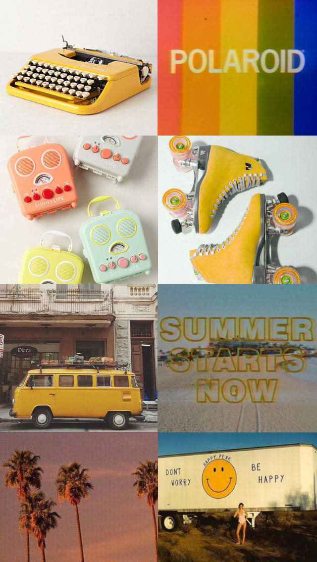 70s Summer Collage Background