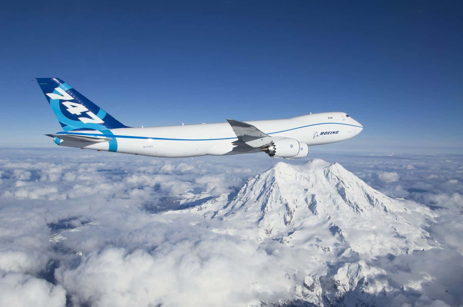 747 Airplane Over Ridges
