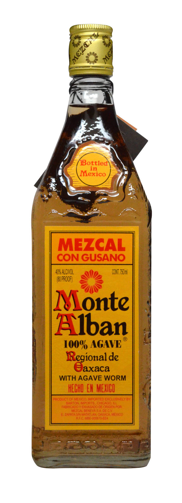 750ml Bottle Monte Alban Mezcal Background