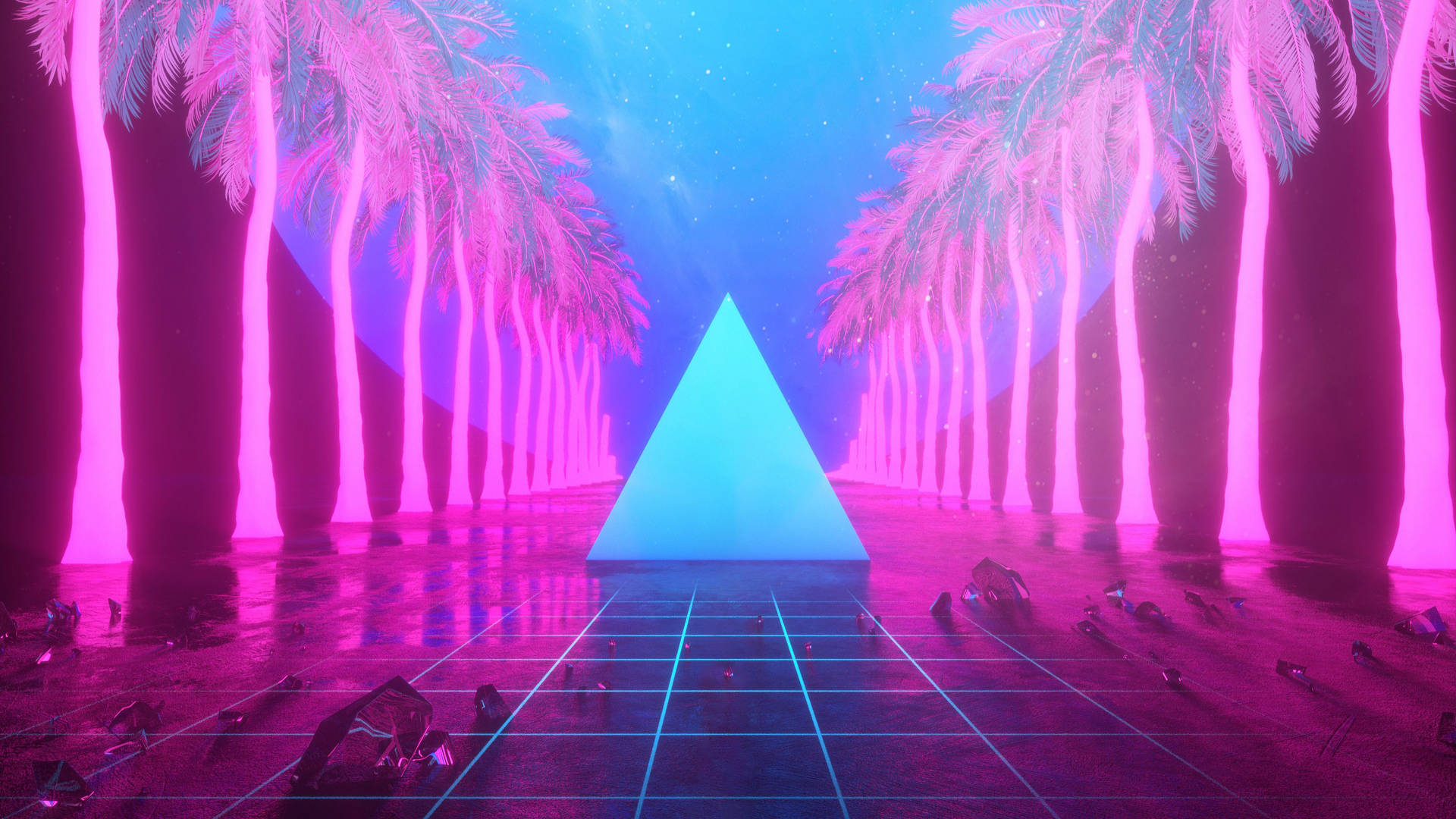 '80s Aesthetic Purple Neon Computer Background Background