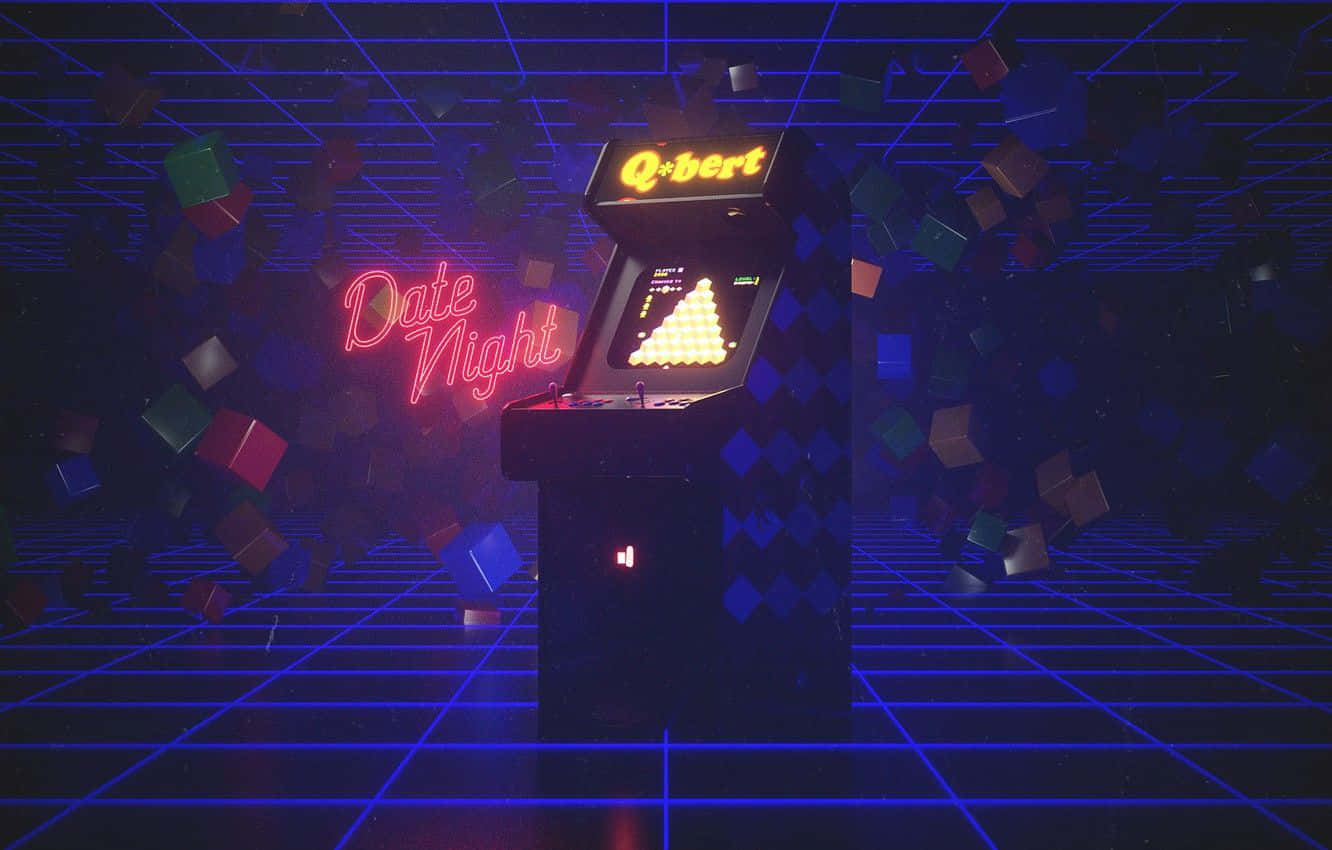 80s Retro Arcade Date Night Background