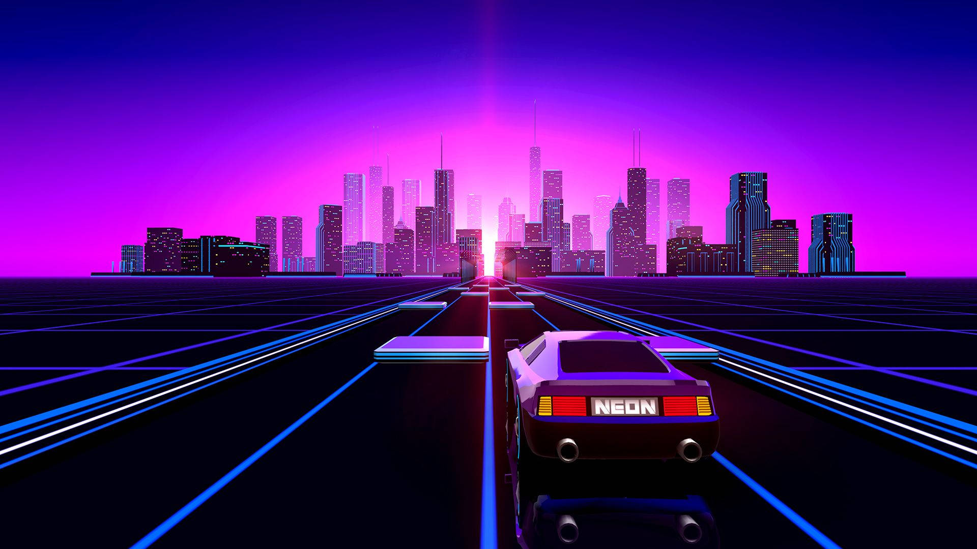 80s Retro Road Background