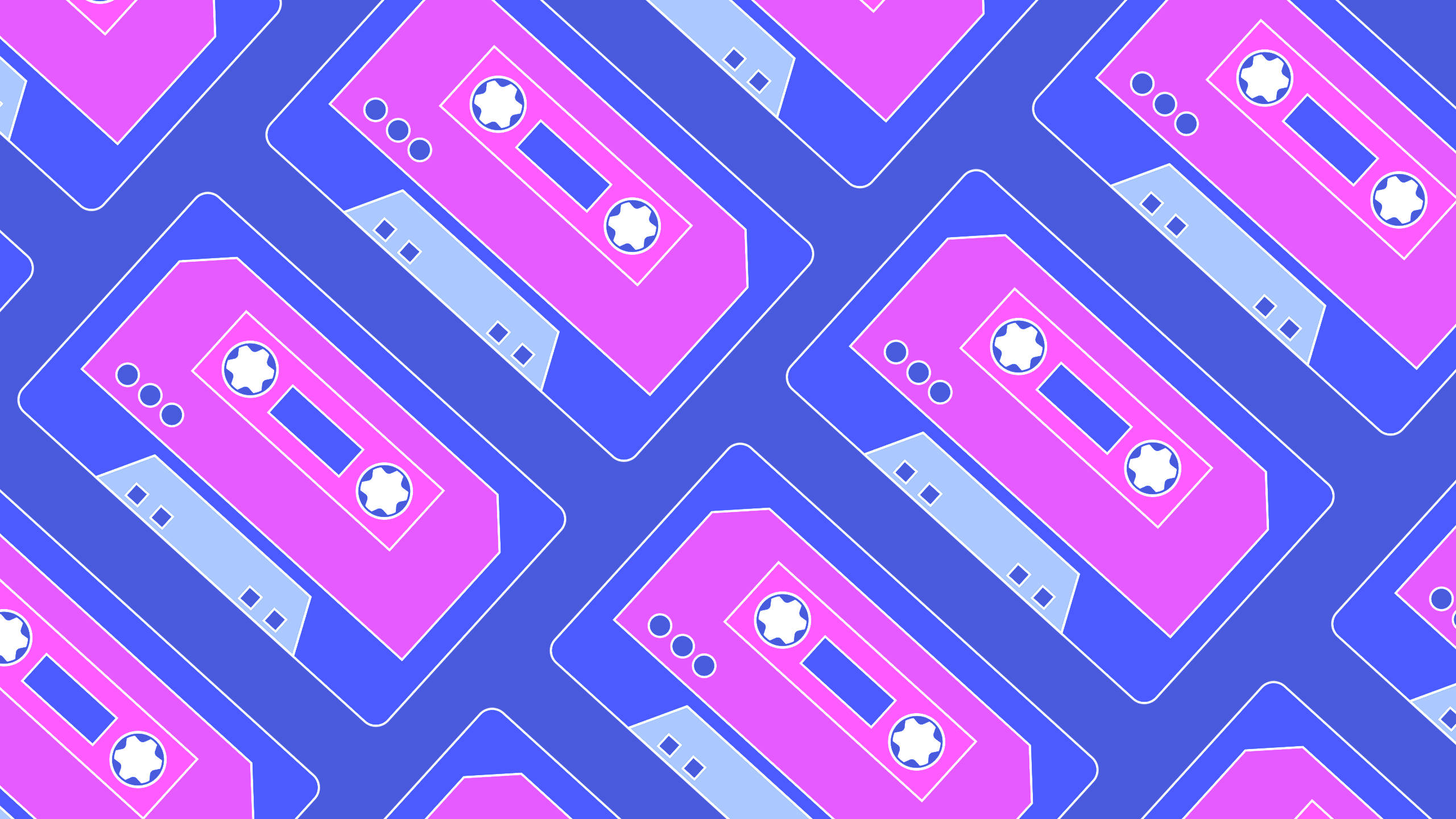 80s Retro Vintage Cassette Tape Pattern