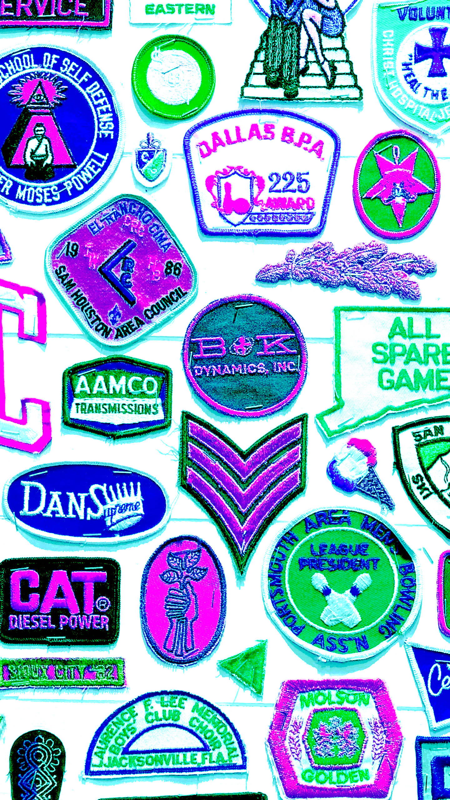 80s Retro Vintage Cloth Badges Background