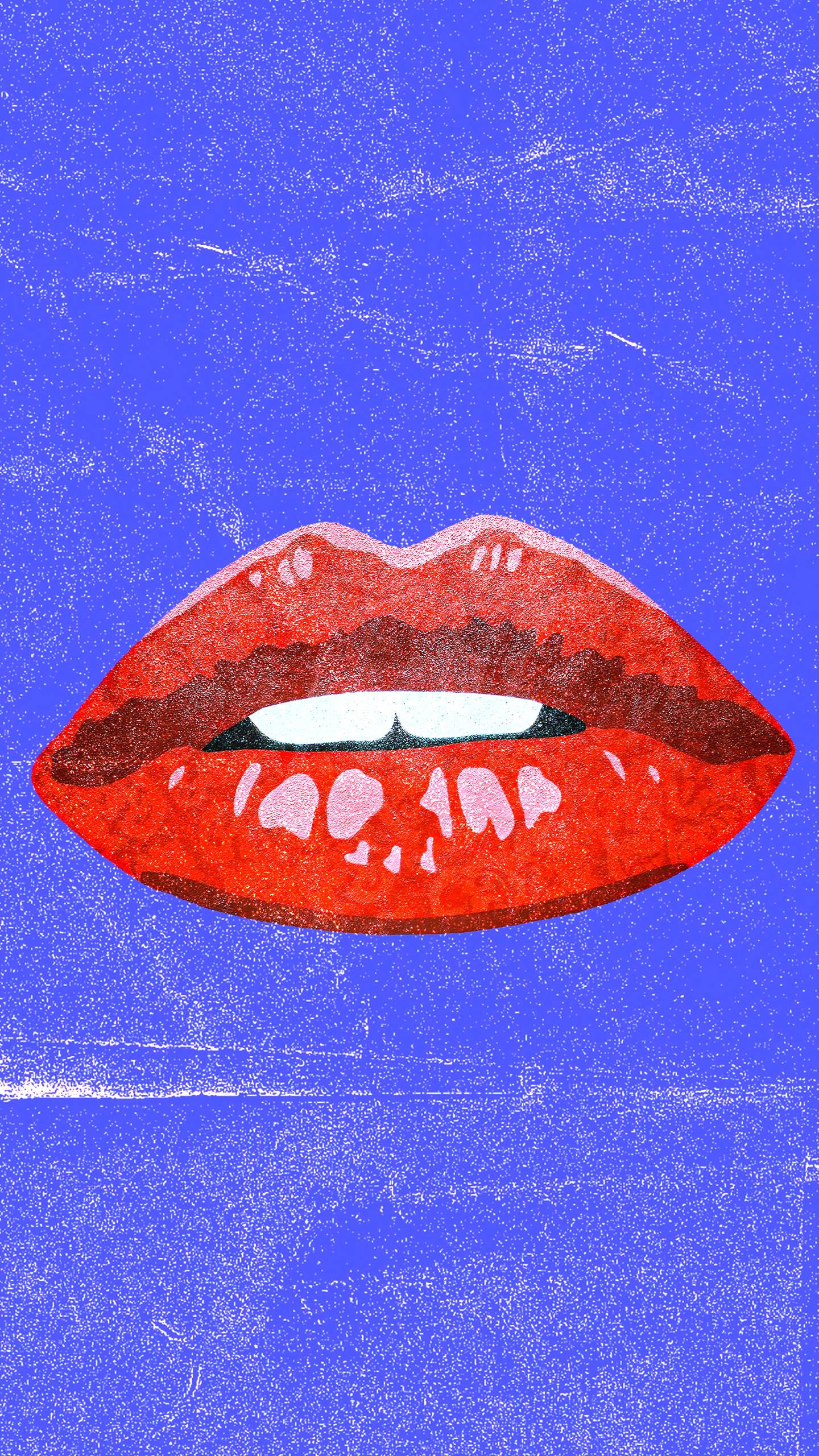 80s Retro Vintage Lips Illustration