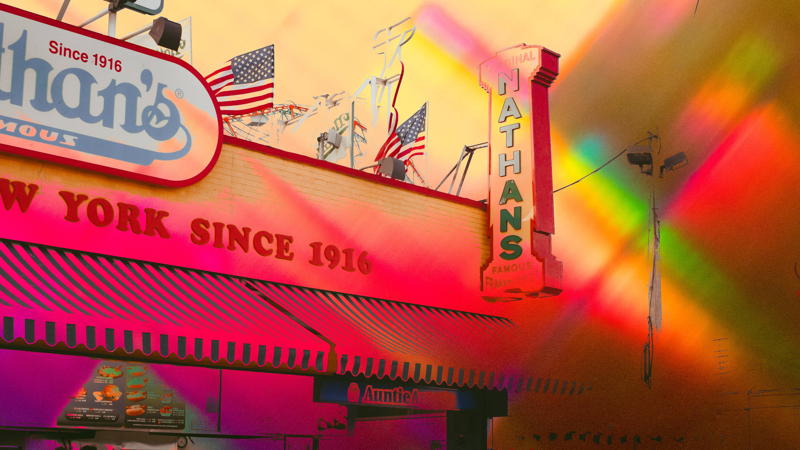 80s Retro Vintage Outdoor Diner Background