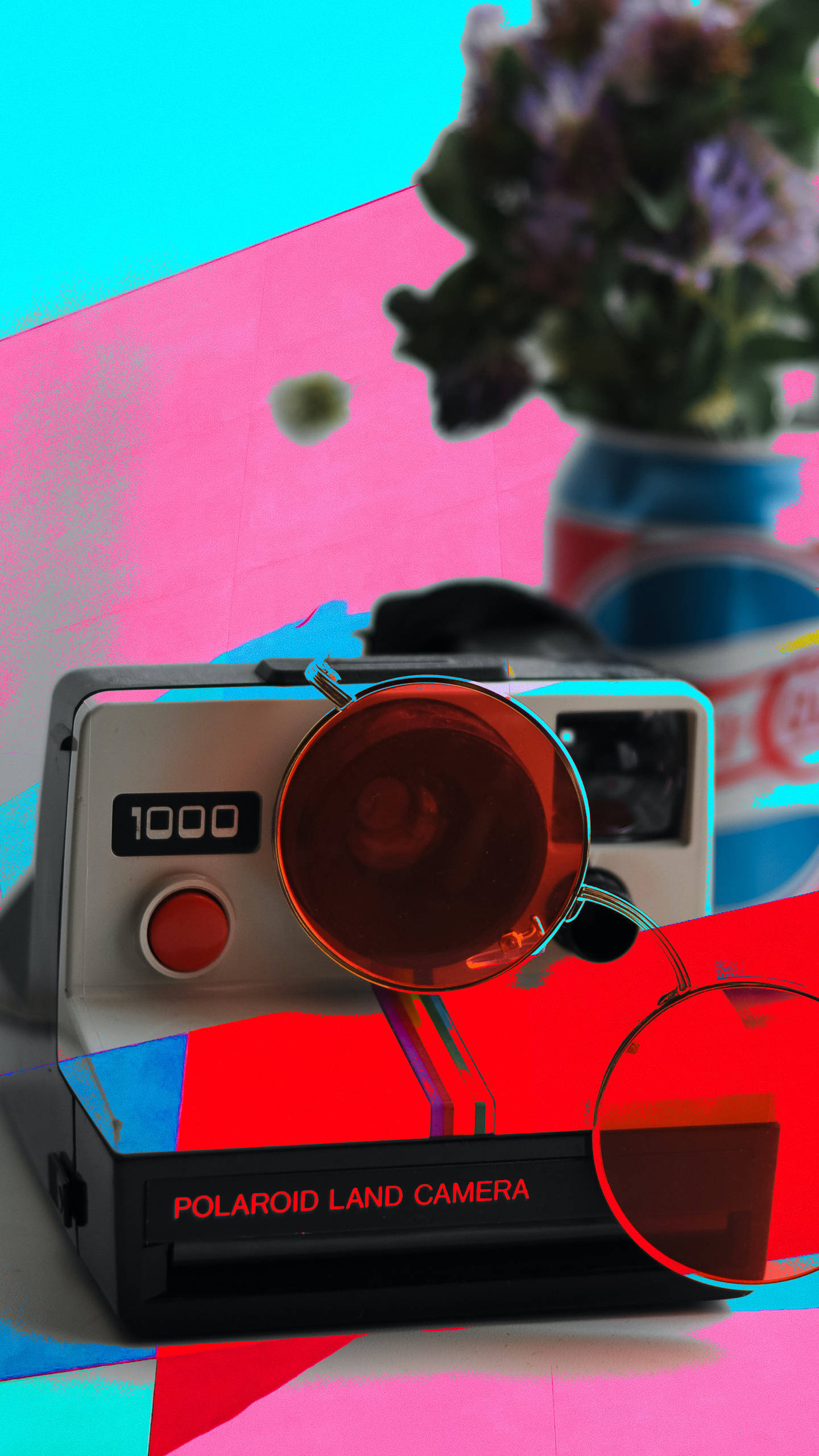 80s Retro Vintage Polaroid Camera Background