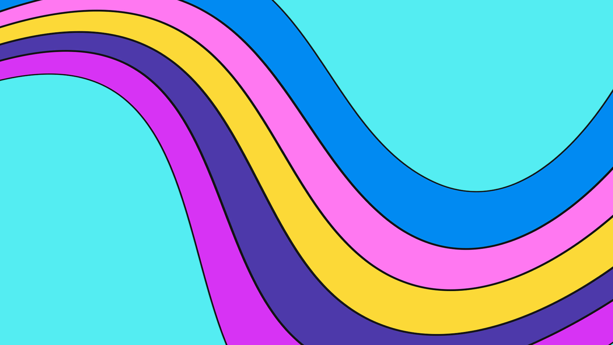 80s Retro Vintage Rainbow Wave