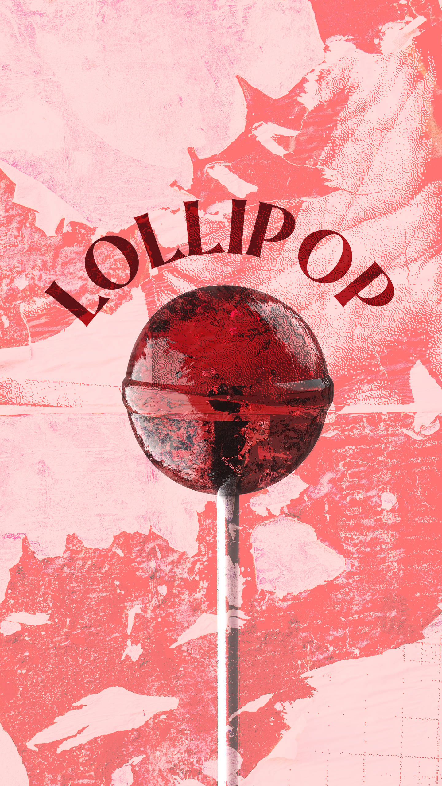 80s Retro Vintage Red Lollipop Background