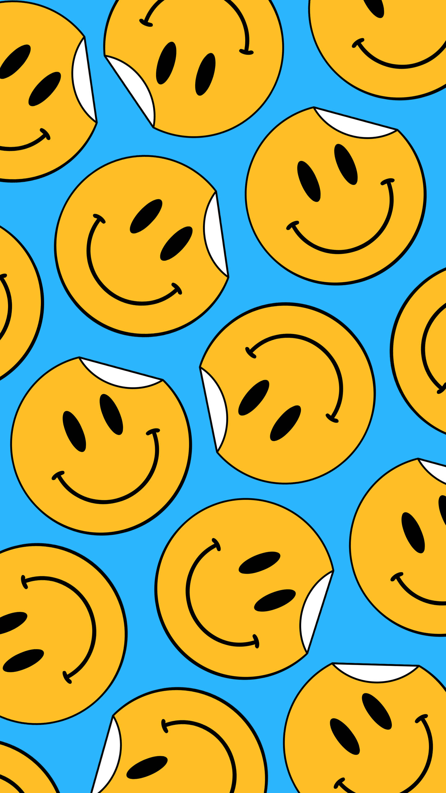 80s Retro Vintage Smiling Face Stickers Background