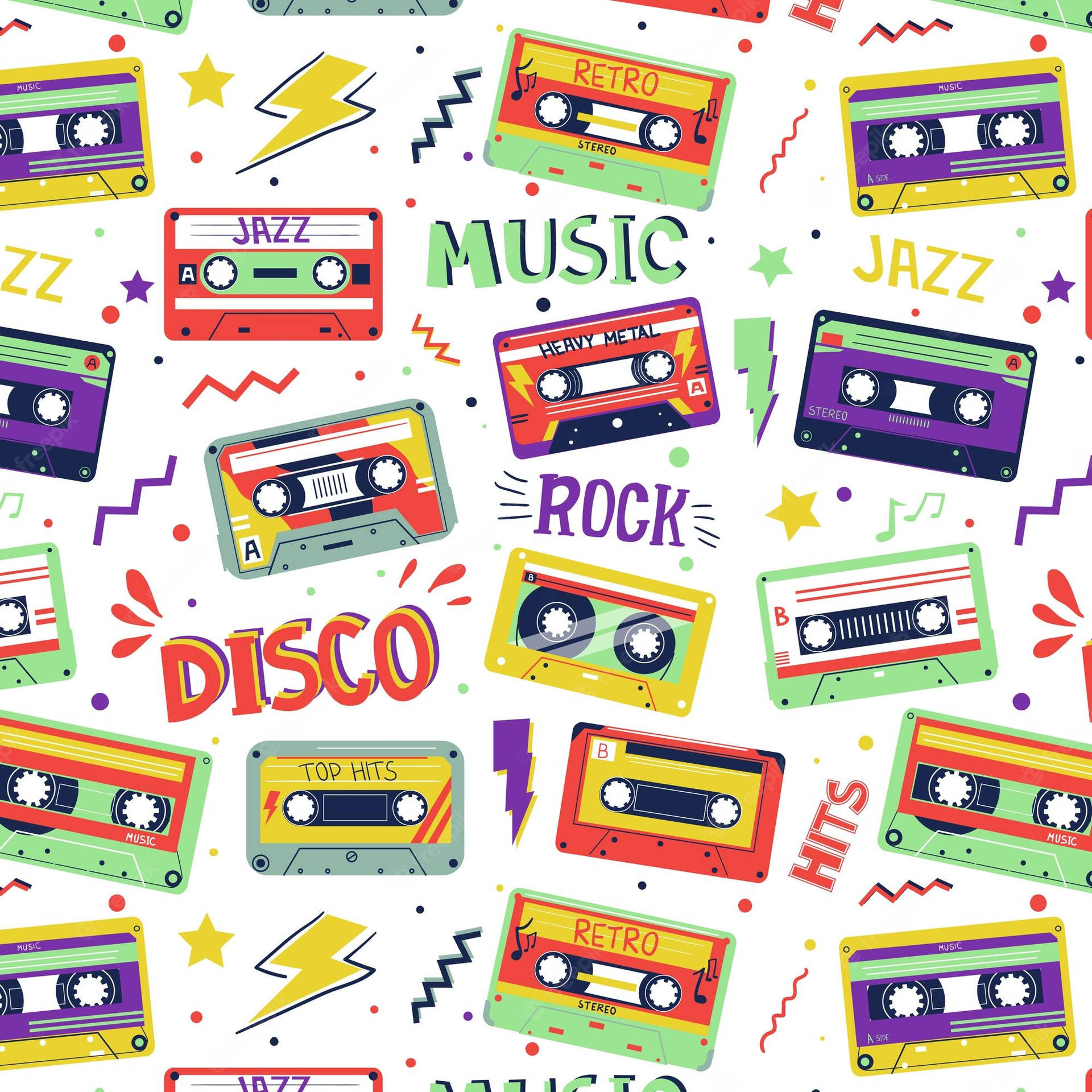 80s Rock Music Cassette Background