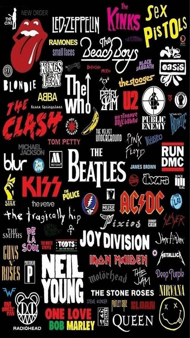 80s Rock Names Collage