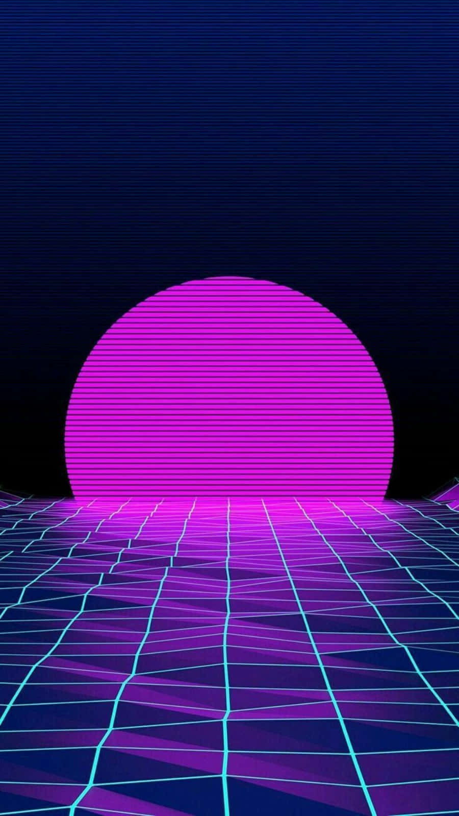 80s Vaporwave Neon Pink Retro Sun Background