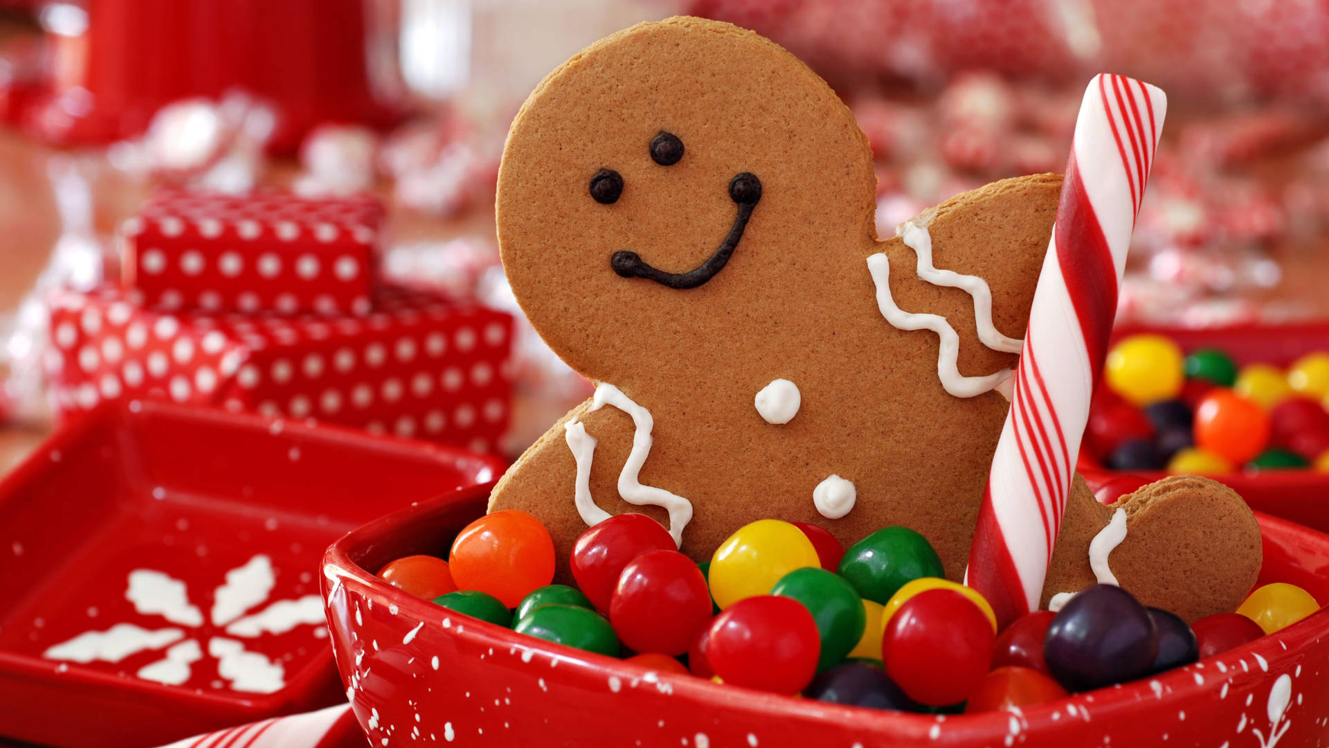 8k Christmas Gingerbread Man Background