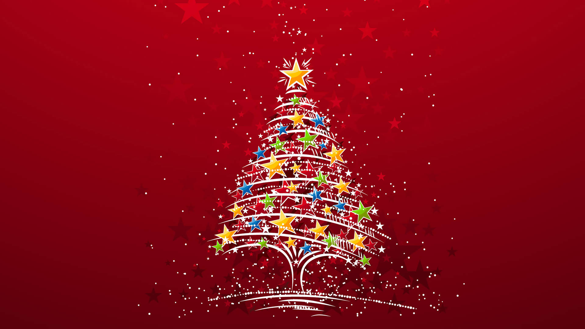 8k Christmas Starry Tree Background