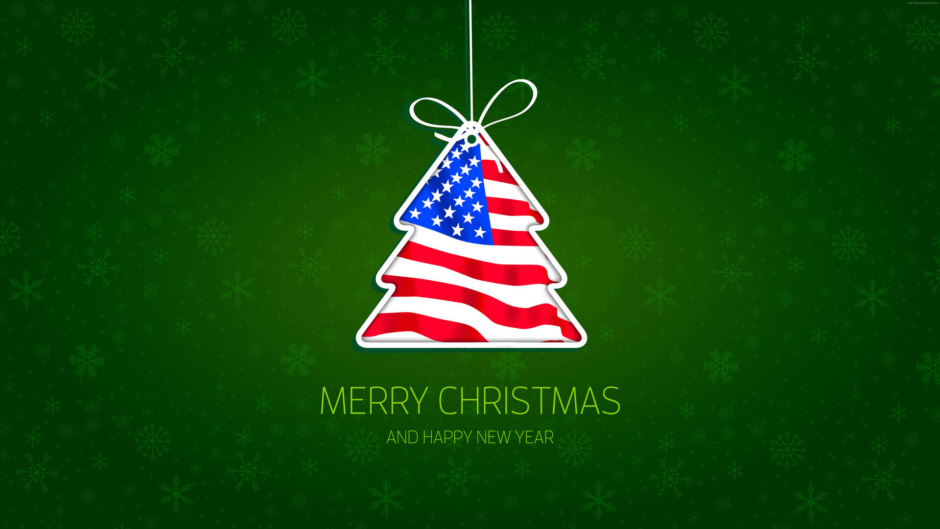 8k Christmas Tree American Flag Background