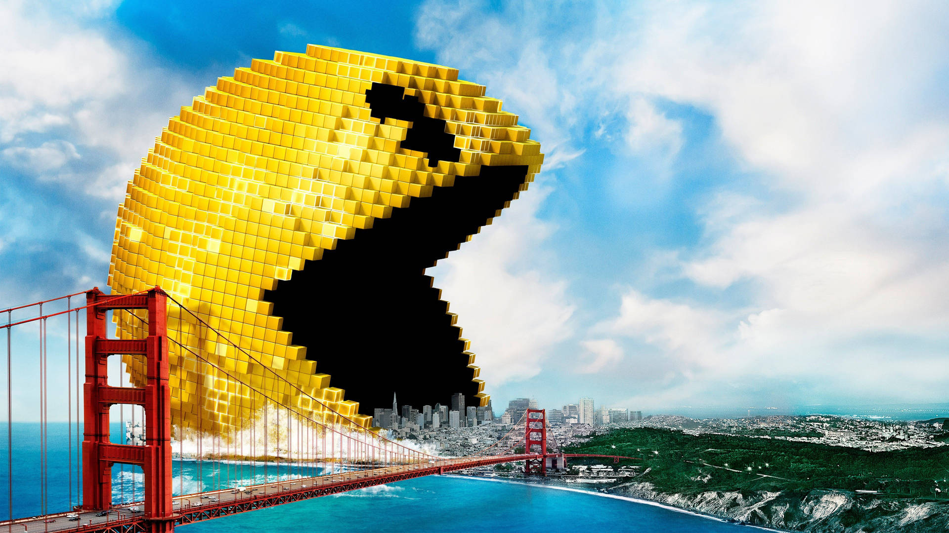 8k Desktop Gigantic Pac-man Background