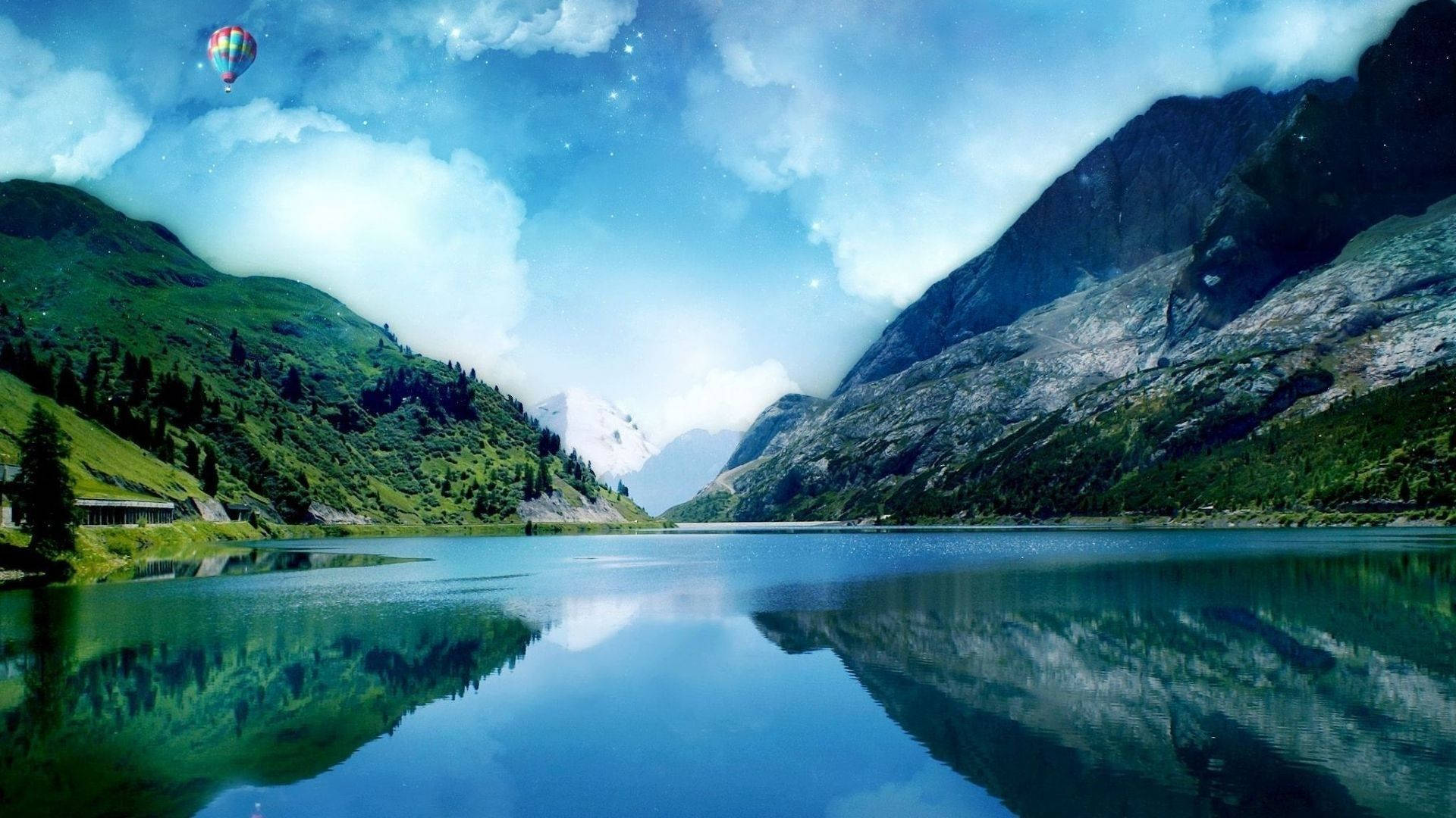 8k Desktop Lake And Mountain Background