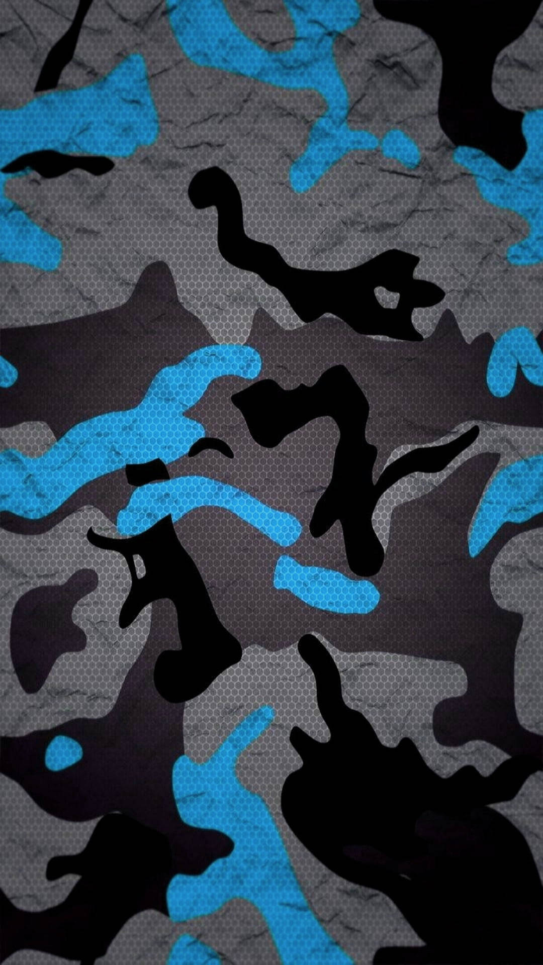 8k Iphone Blue Camouflage Pattern Background