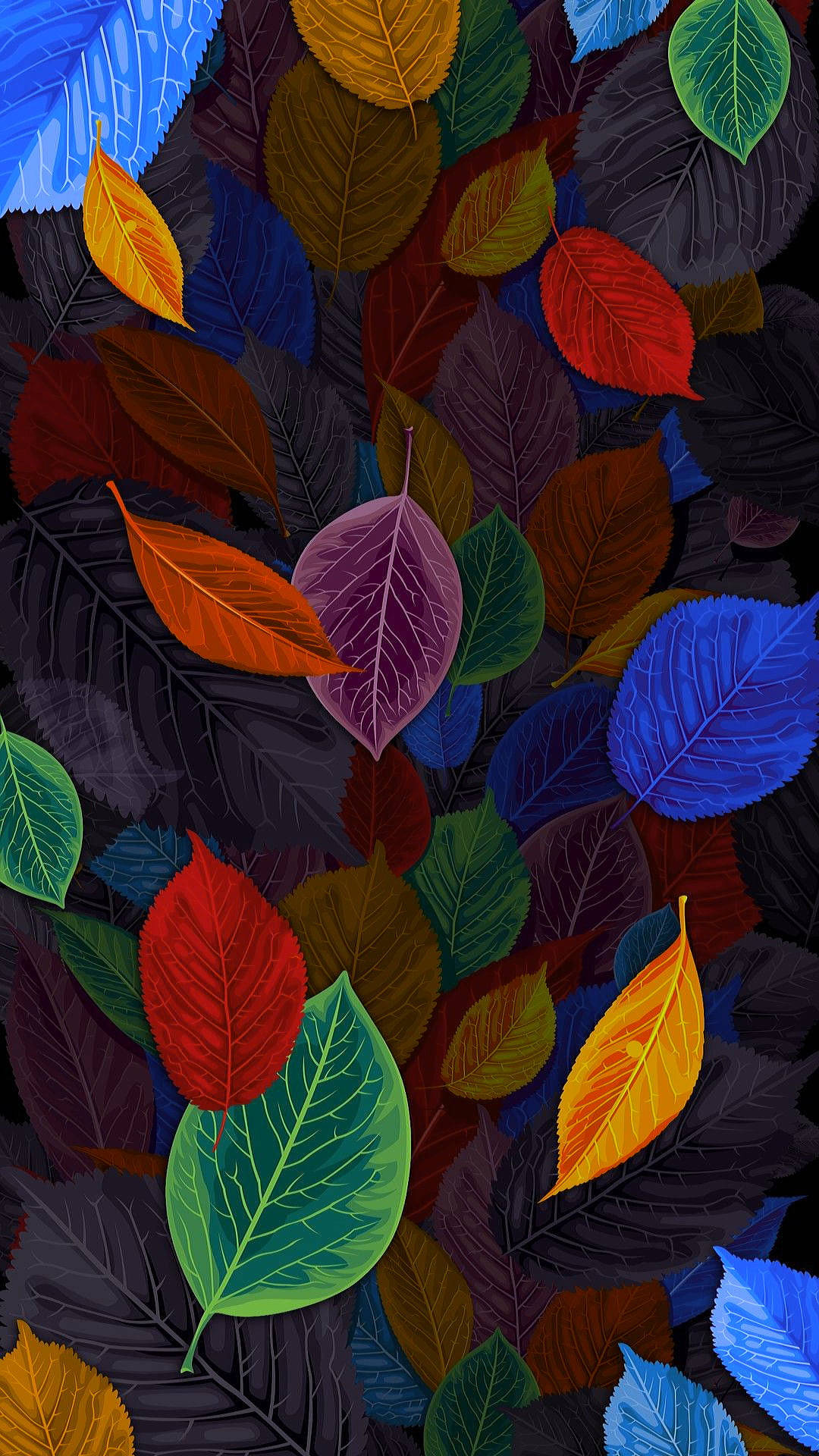 8k Iphone Falling Multicolored Leaves