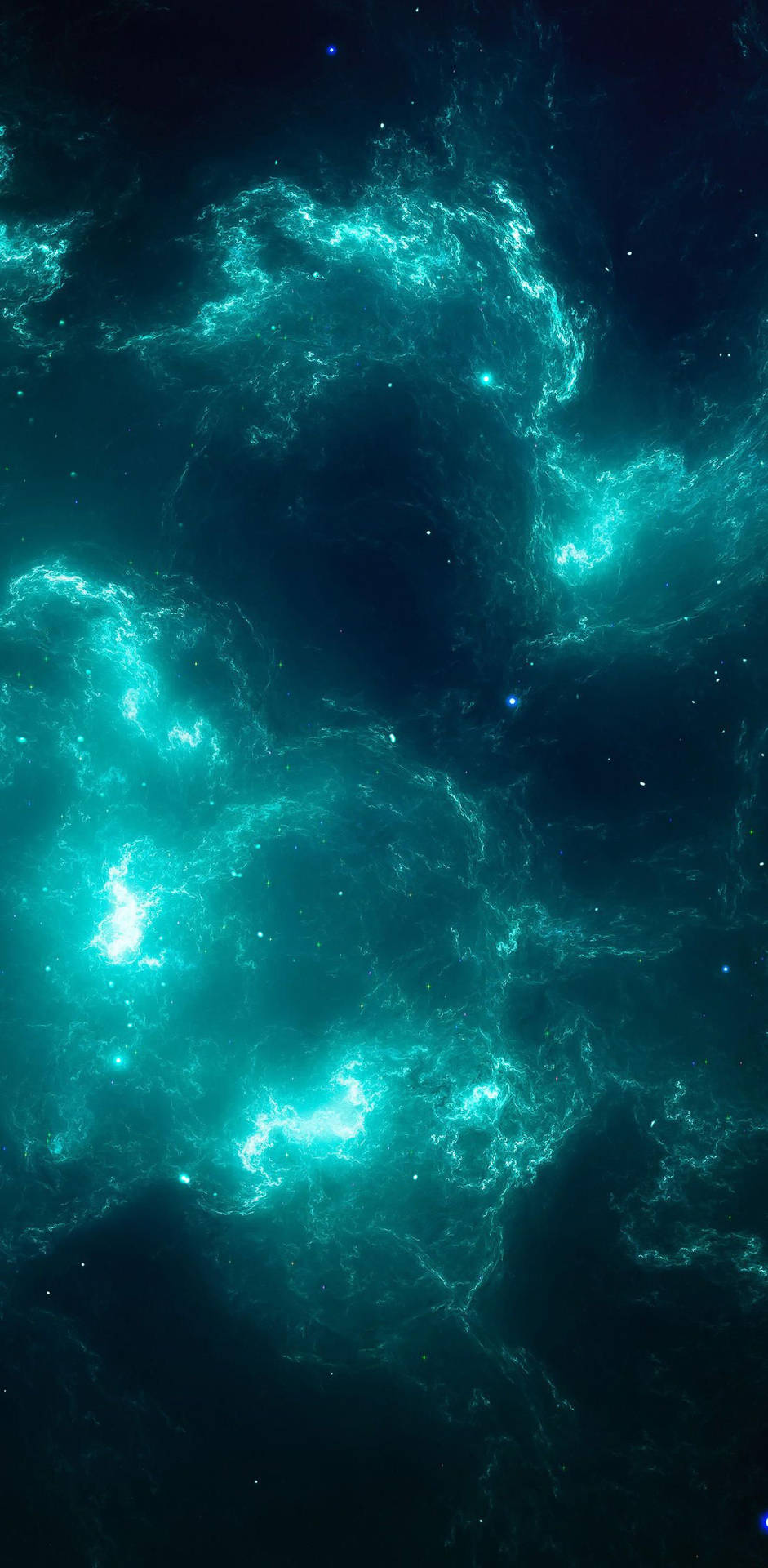 8k Iphone Nebula Blue Background