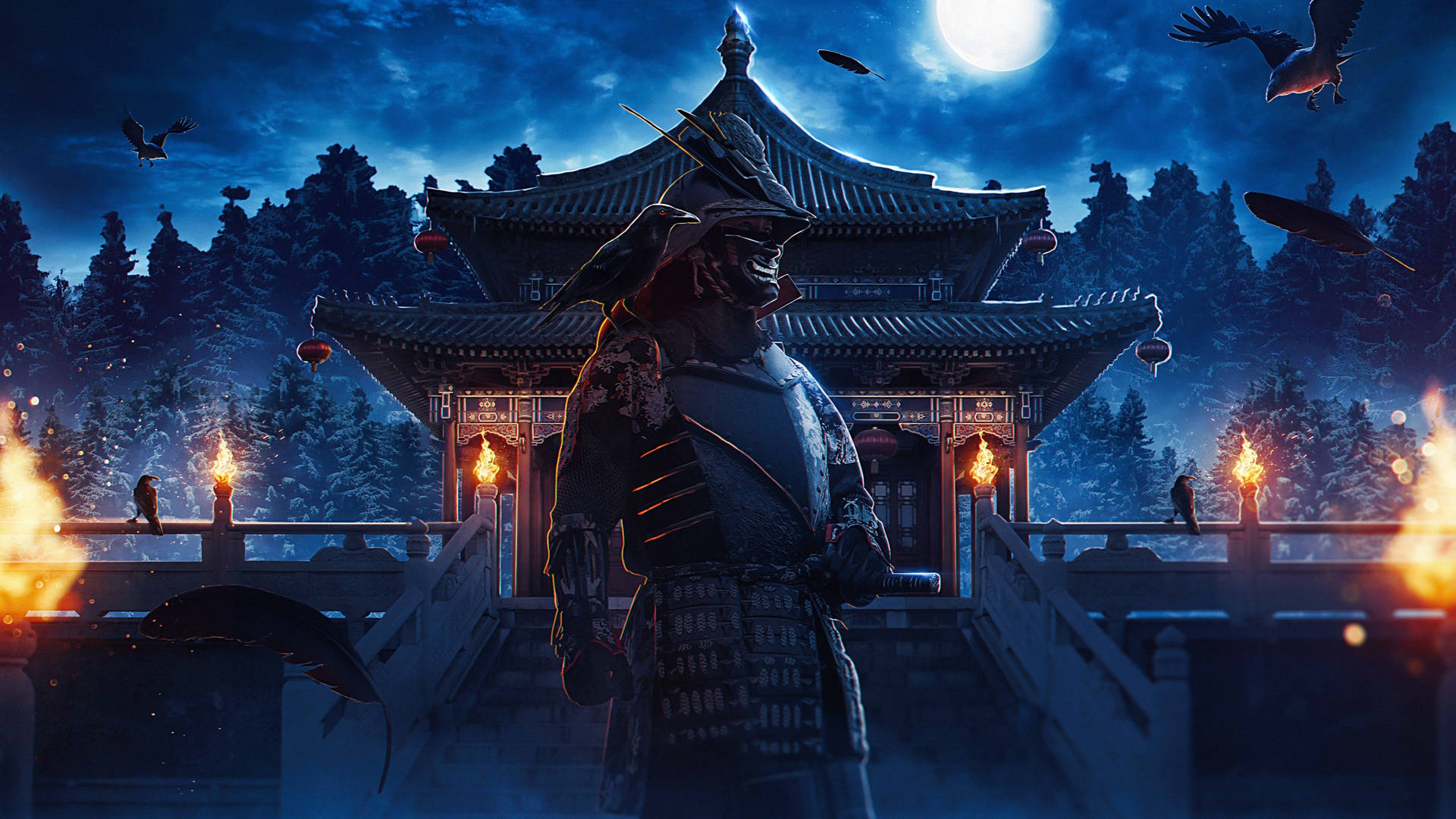 8k Samurai In Full Armour Background