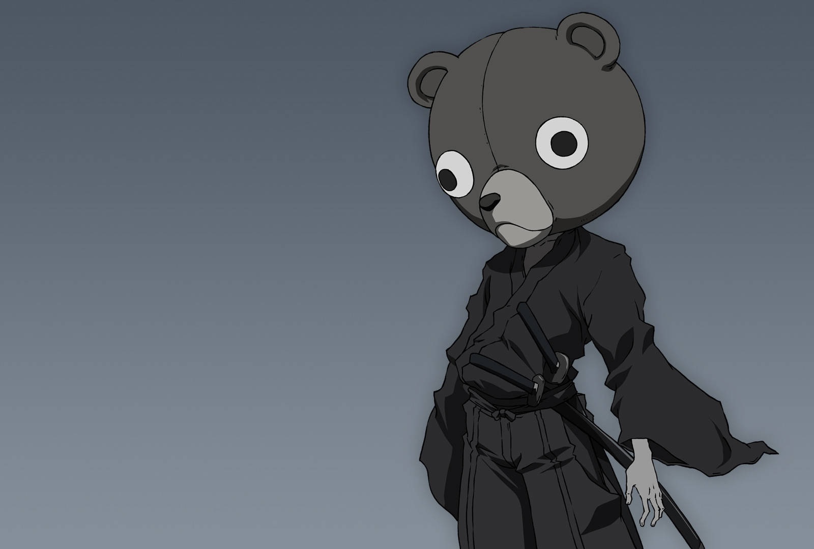 8k Samurai Wearing Bear Head Background