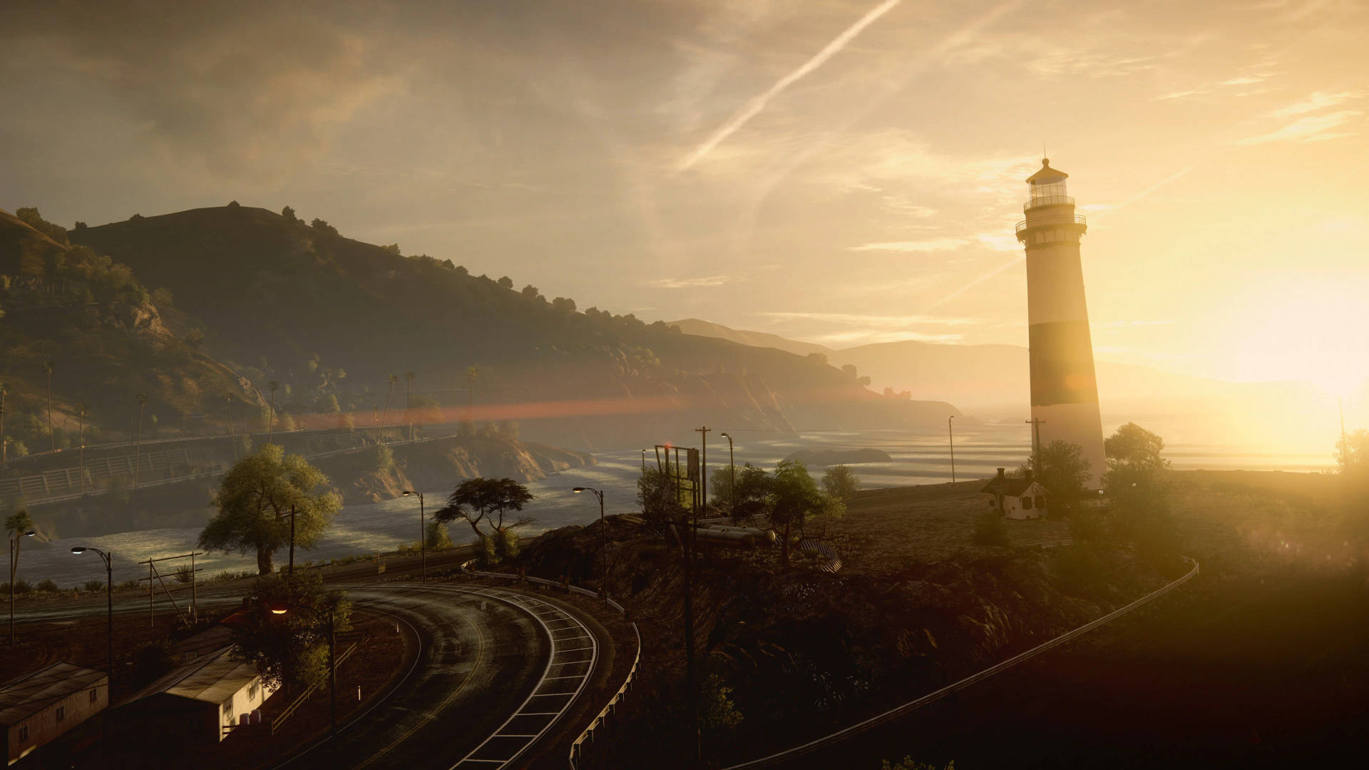 8k Ultra Hd Nature Mountains And Lighthouse Background