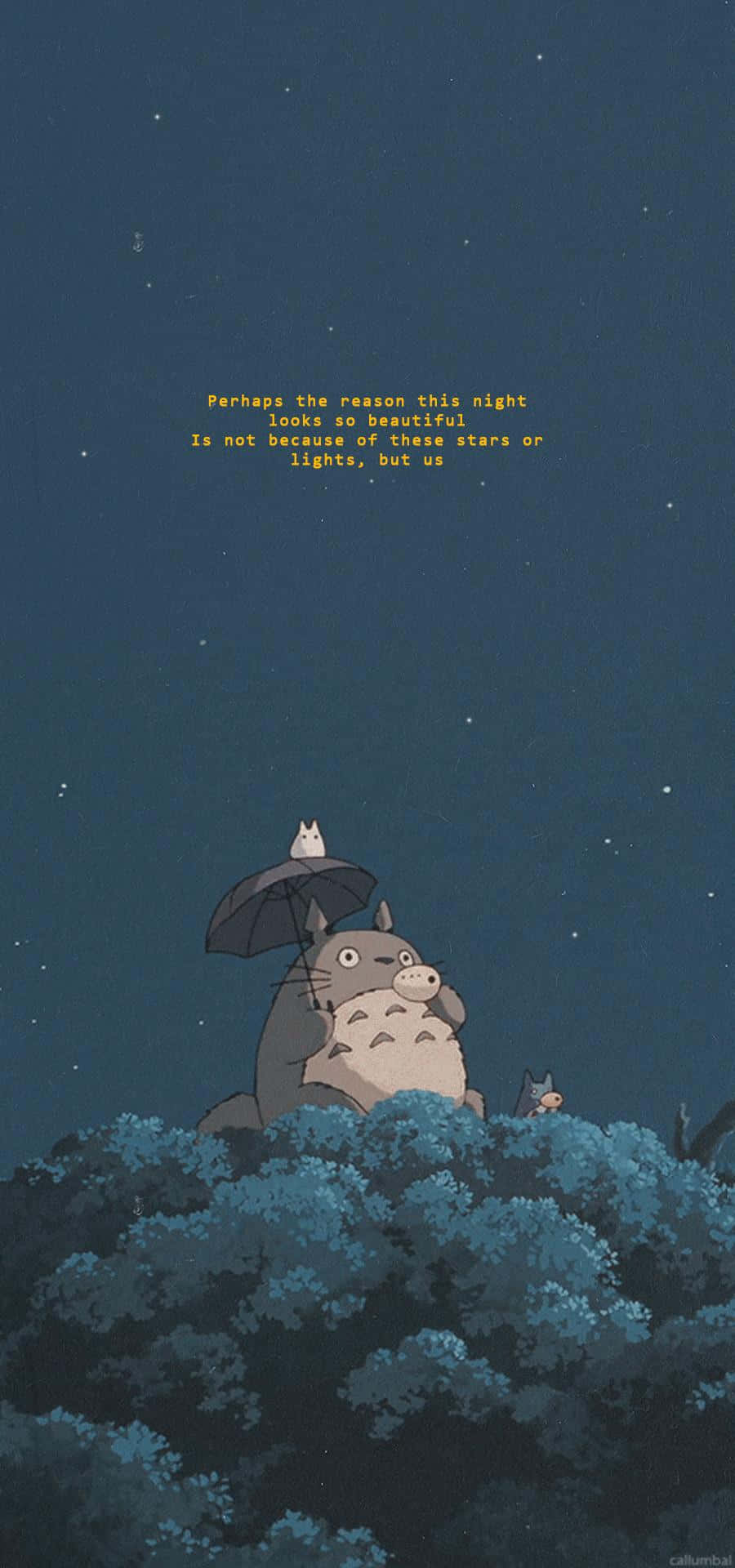 90s Anime Aesthetic Relaxing Totoro Background