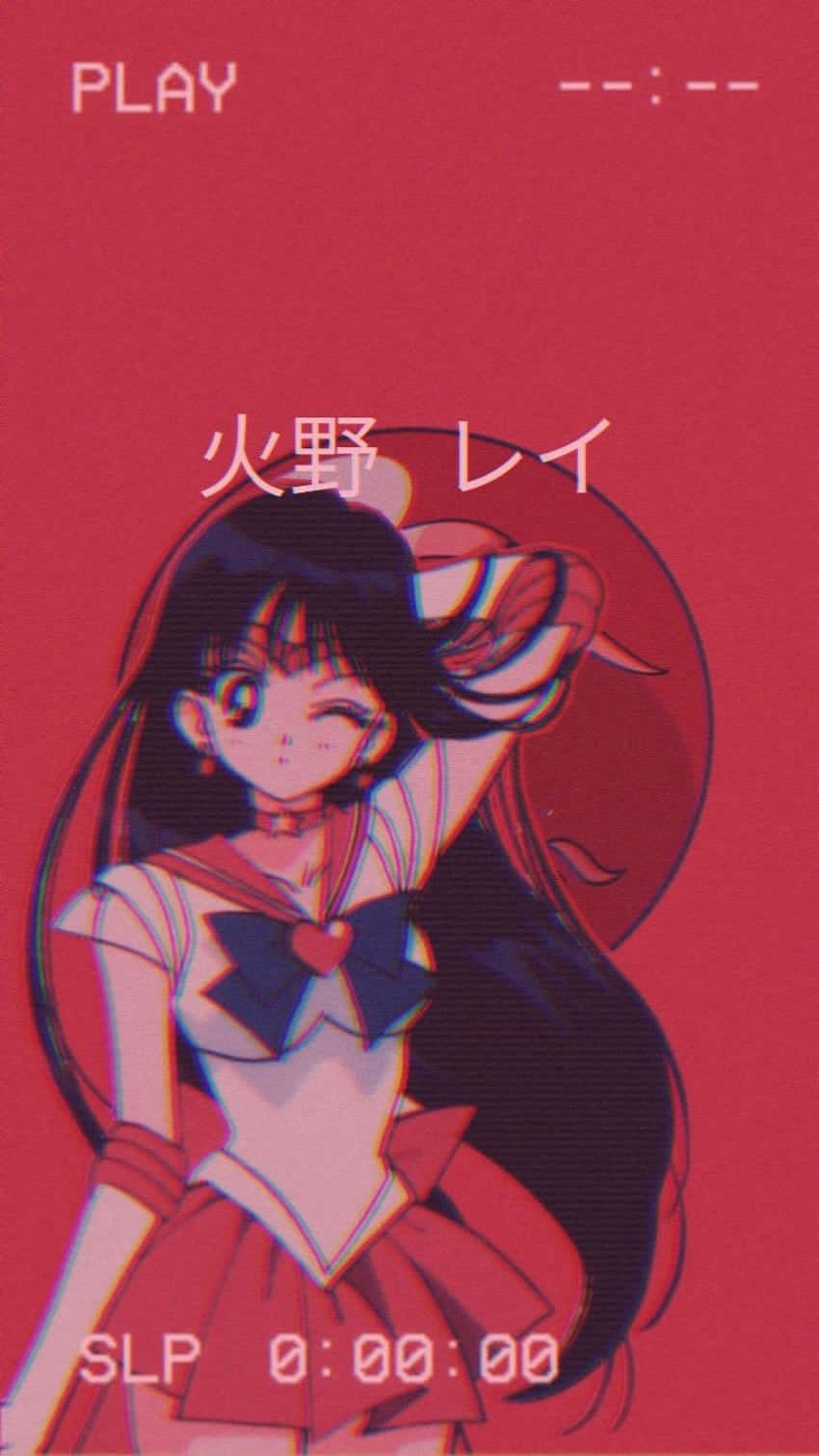 90s Anime Aesthetic Sailor Mars Background