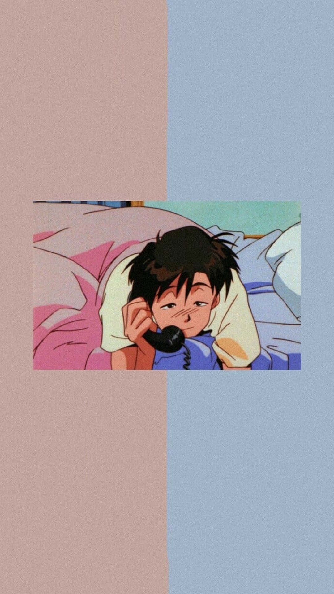 90s Anime Aesthetic Sleepy Guy Phone Background