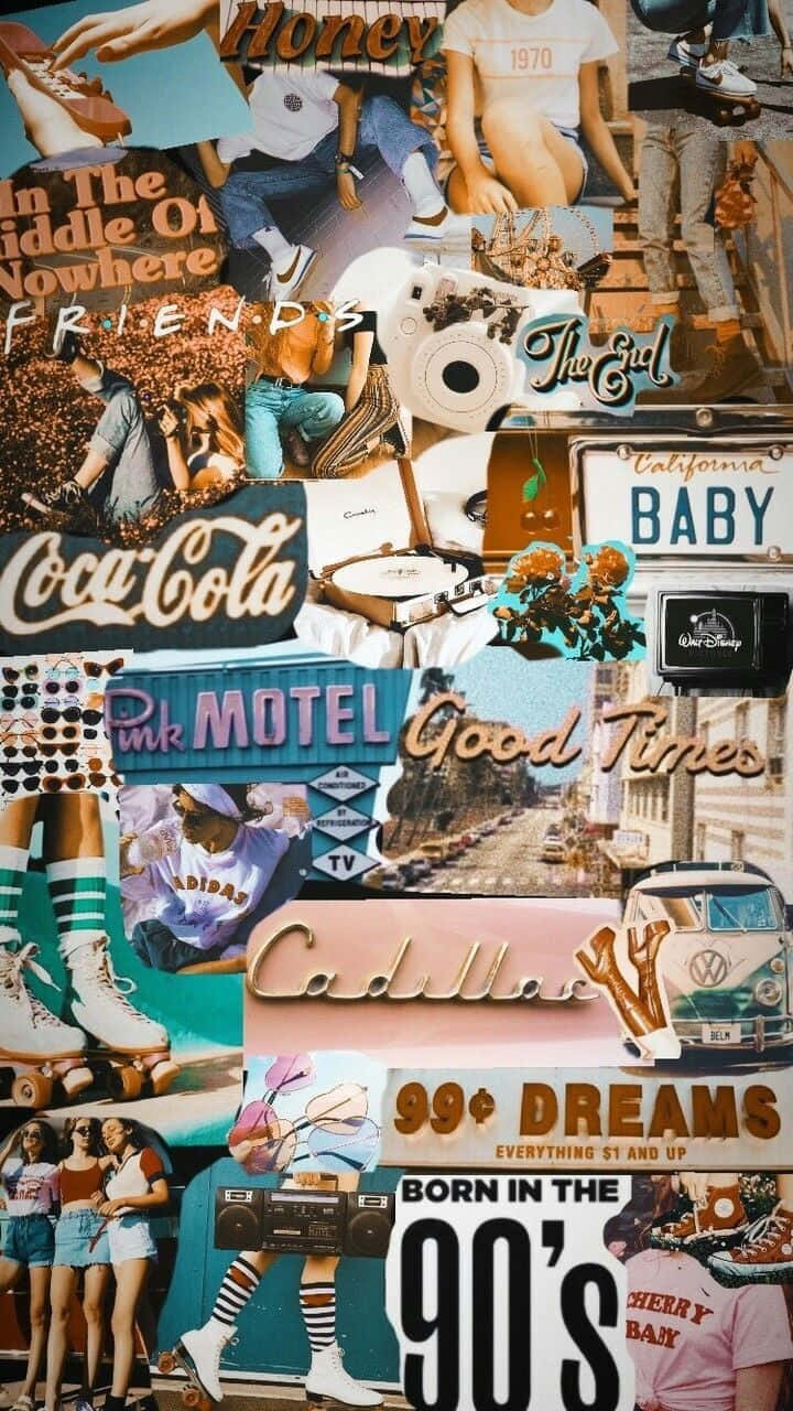 90s Collage - A Collage Of Various Items Background