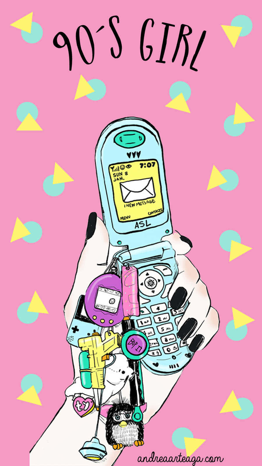 90s Computer With A Phone Background