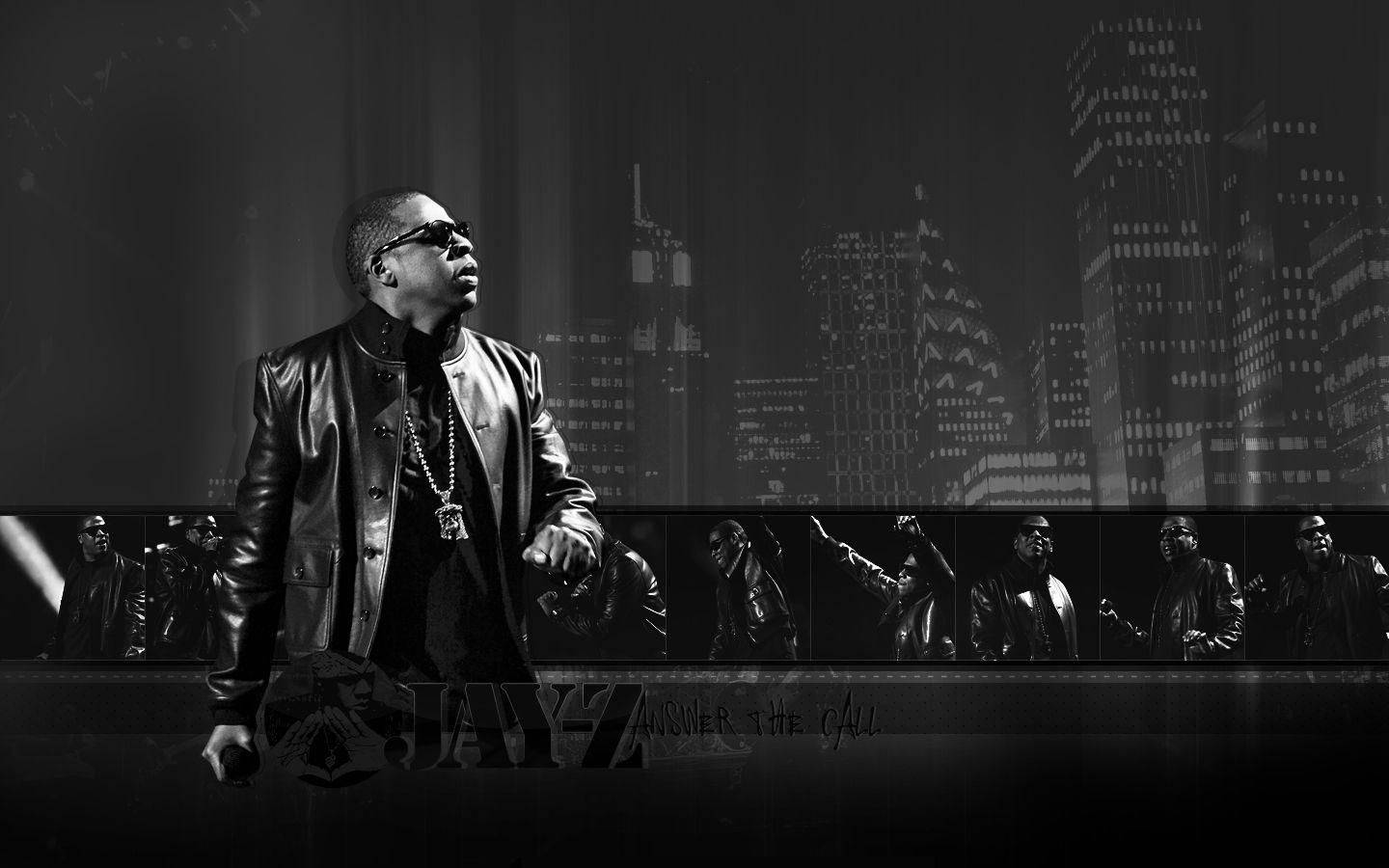 90s Rapper Jay-z In Leather Jacket Background