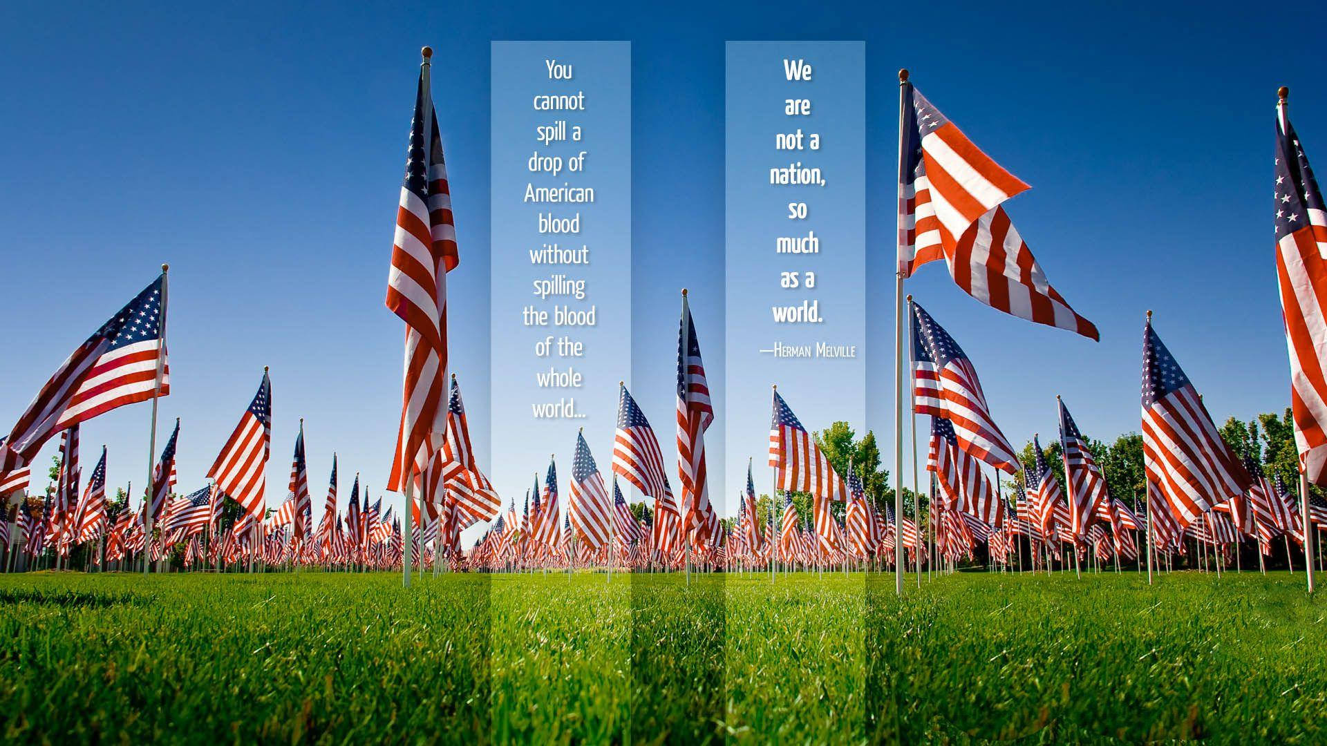 911 Memorial American Flags Background