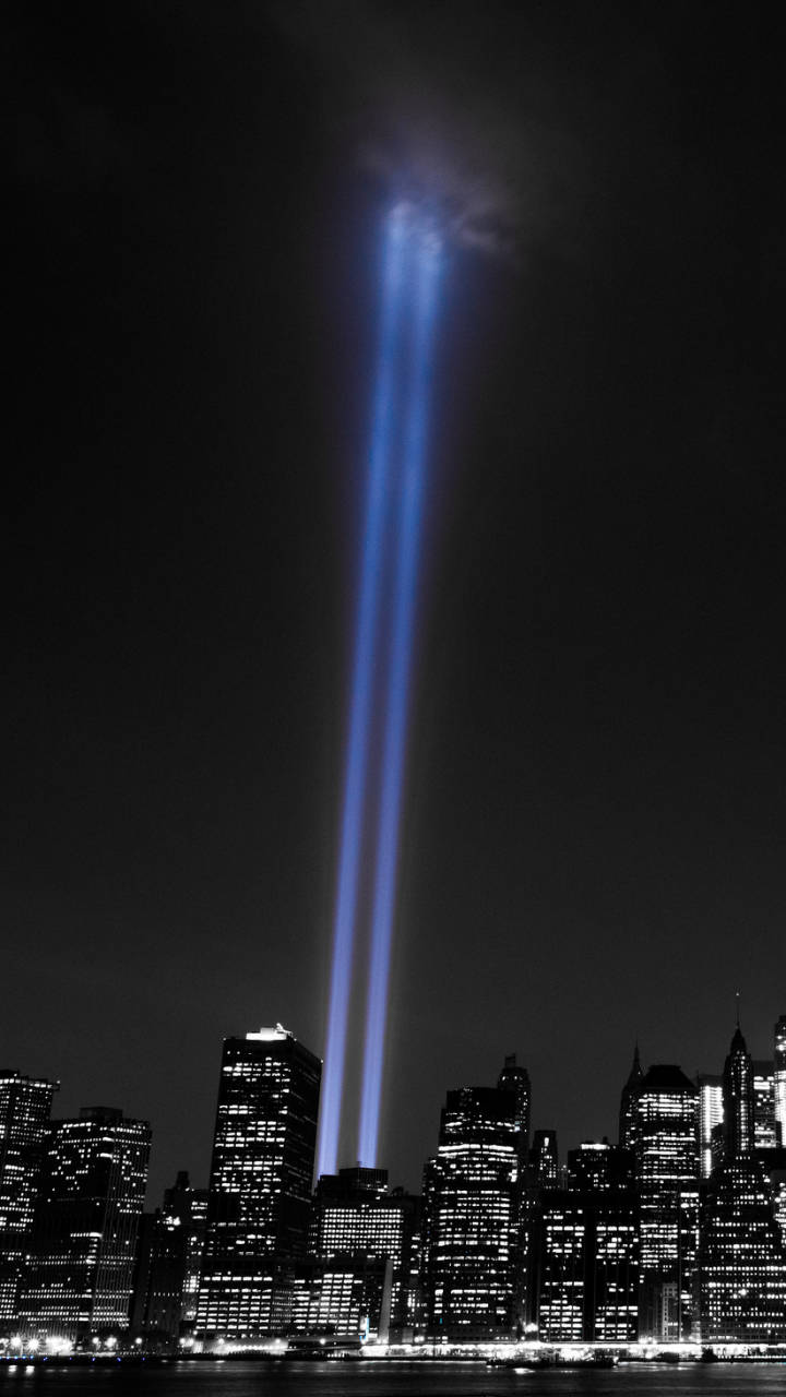 911 Memorial Tribute In The Sky Background