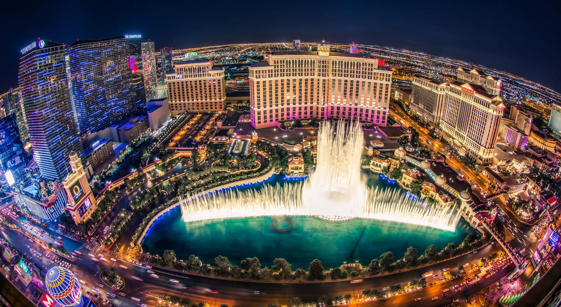 A 360 Degree View Of The Las Vegas Strip Background