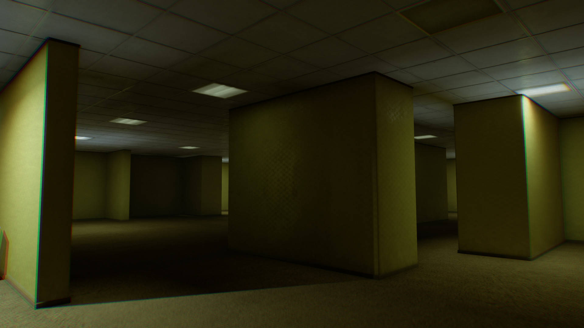 A 3d Image Of A Room With A Light On It Background