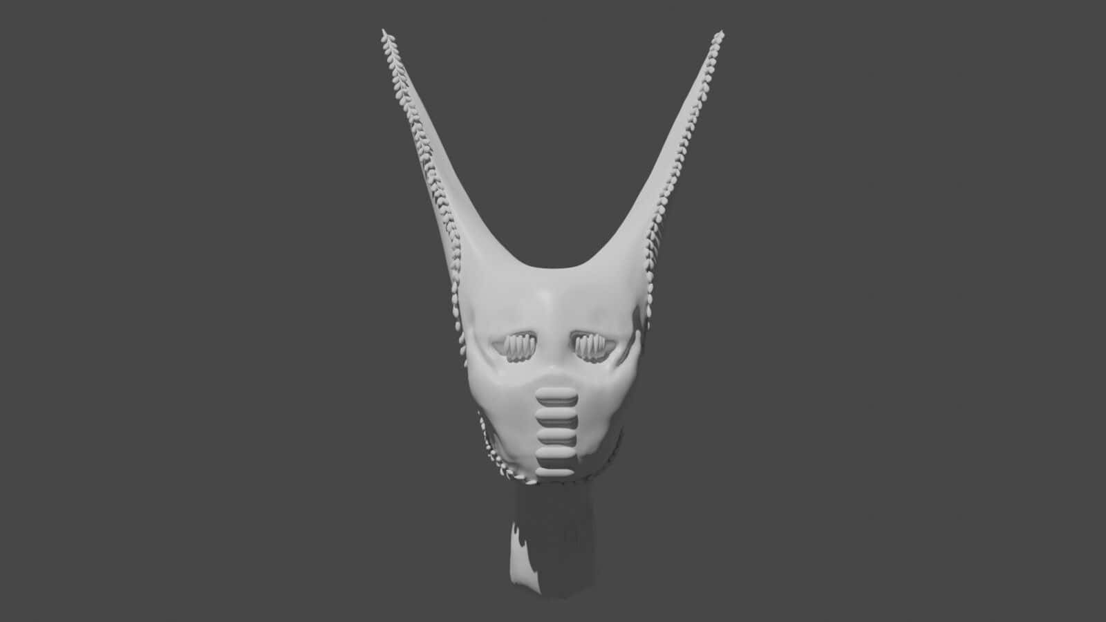 A 3d Printed Head With Horns On It Background