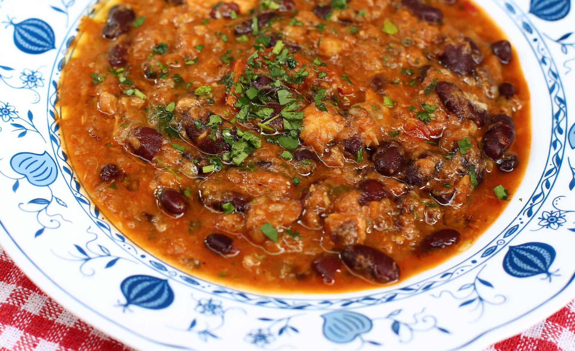 A Appetizing Bowl Of Brudet, Croatian Fish Stew Background