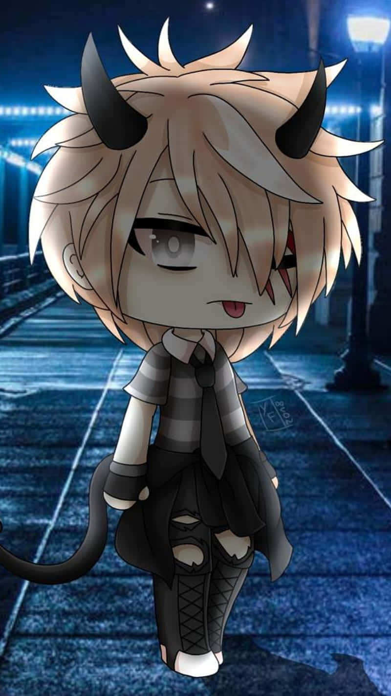A Bad Boy In Gacha Life With A Stylish Look Background