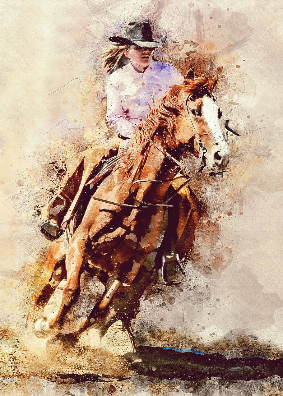 A Barrel Racer In Full Throttle Background